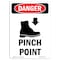 Signmission OSHA Danger Sign, Foot Pinch Point, 24in X 18in Rigid Plastic, 18" W, 24" L, Portrait OS-DS-P-1824-V-1721 - alternate 1